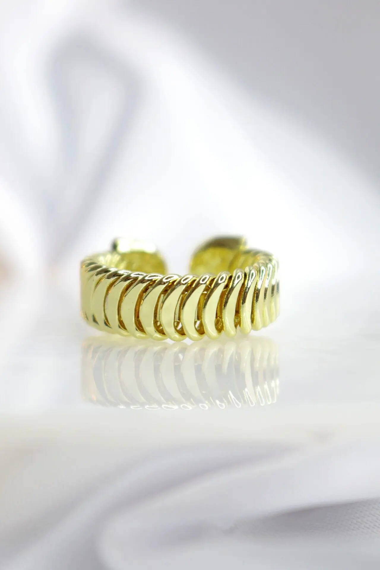 24 karat Cuban chain adjustable ring