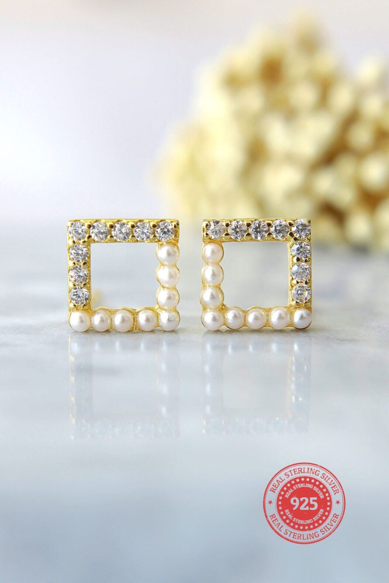 24 karat gold stud earrings