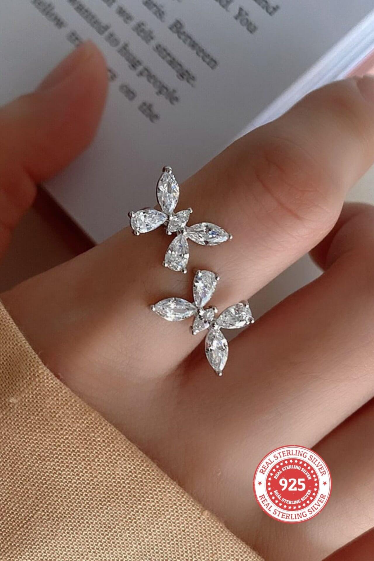 925 Silver butterfly ring