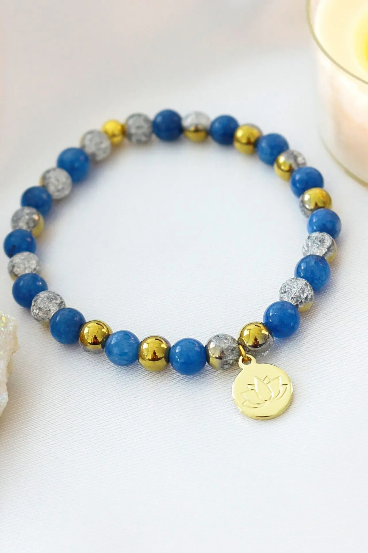 Kyanite & 2024 gold filled beads wrapped bracelet * simple * everyday wear * gift * for her * blue * gold * minimalist * layering