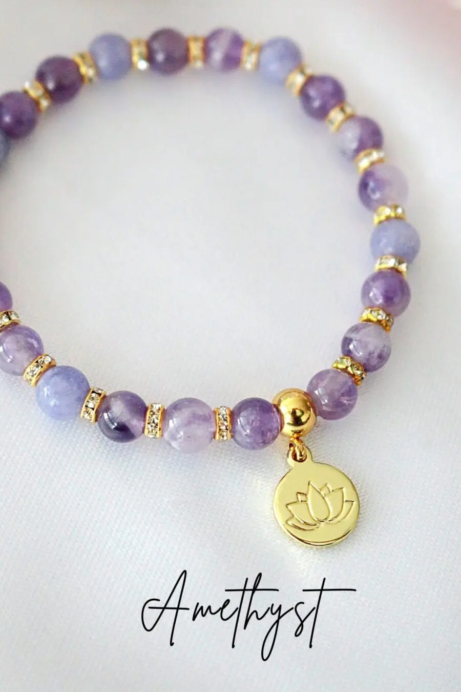 Adjustable bracelet and golden Amethyst sound with fine gold deals 24K